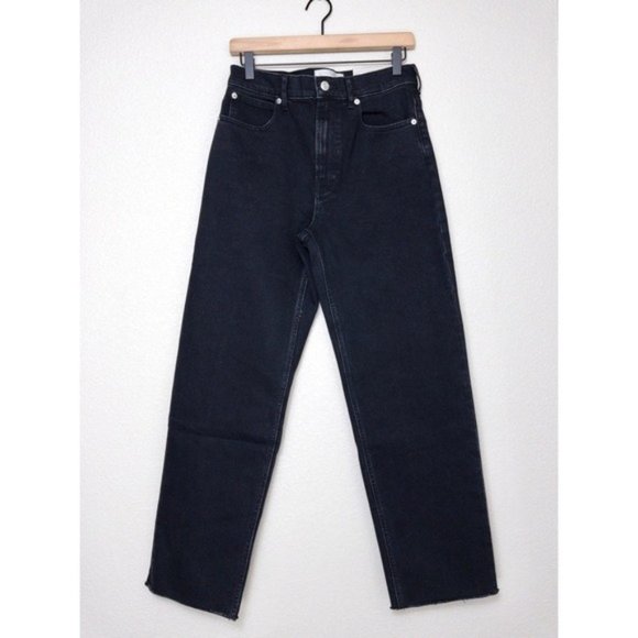 NWT Everlane The Way High Waisted Jean 28 Long Raw Hem Straight Wide Leg Organic - Picture 4 of 12